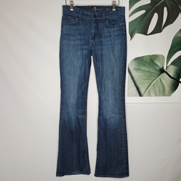 7 For All Mankind Denim - 7 For All Mankind Women's Highwaist Boot Cut Jeans - Dark Blue Wash size 26